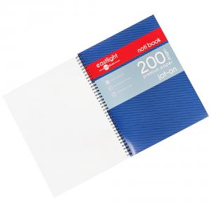 Noti Book Jot on Pad, Blue Striped Polypropylene Cover, A4, 200 Pages