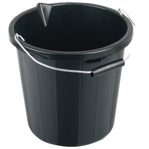 Bucket, Polypropylene, 15 litres, Black