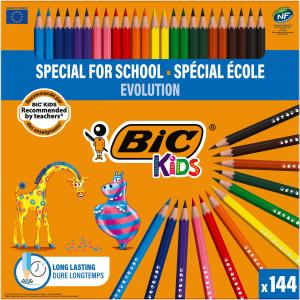 BiC Kids Evolution ECOlutions Colouring Pencils, Classpack of 144