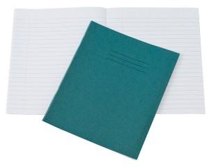 Exercise Books, 203x165mm, 48 Pages, Ruled 8mm Feint and Margin, Green Covers, Pack of 100