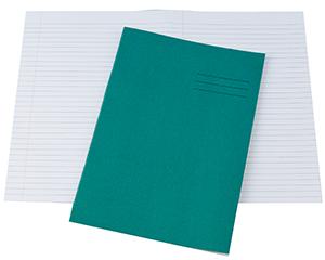 Exercise Books, A4, 32 Pages, Ruled 8mm Feint and Margin, Green Covers, Pack of 100