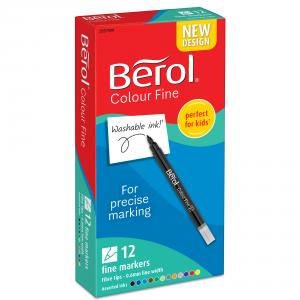 Berol Colour Fine Pens, Assorted Colours, Pack of 12