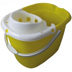 Mop Bucket, 15 litres, Detachable Strainer, Yellow