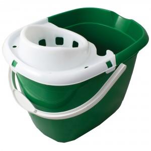 Mop Bucket, 15 litres, Detachable Strainer, Green