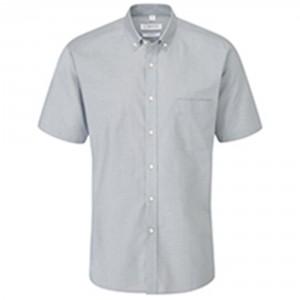 Short Sleeve Button-Down Shirt, Grey, 17.5"