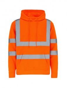 ORANGE HI-VIS HOODIE C/W ERYC H/SEALED LOGO - LARGE - Supplies East Riding