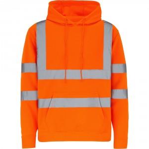 Hi-Vis Hoodie With ERYC Heat Sealed Logo, Orange, Size Large