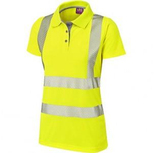 Hi-Vis Women's Polo Shirt Short Sleeve, Yellow, Size 10