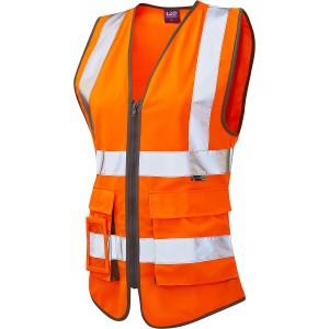 Hi-Vis Ladies Vest, Orange, Size Small