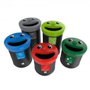 Smiley Face Recycling Bin, 62 litres