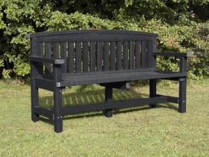 Marmax Traditional 3 Seat Bench, Black