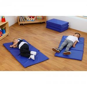 Folding Sleep Mat, Blue, Pack of 10