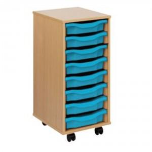 8 Single Tray Unit With Trays, Colour Beech