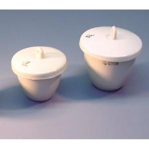 CRUCIBLE 25ML WITH LID PORCELAIN SQUAT FORM