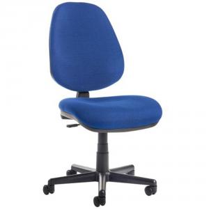 High Back Operator Chair without Arms, Blue