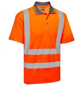 Hi-Vis Polo Shirt With ERYC Heat Sealed Logo, Orange, Size Small