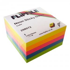 Neon Sticky Note Cube, 450 Sheets, 76x76mm