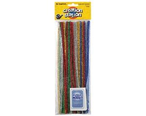 Pipe Cleaners, Tinsel, Assorted Colours, Pack of 40