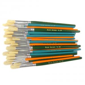 Paint Brushes, Hog Hair, Short, Round, Pack of 30