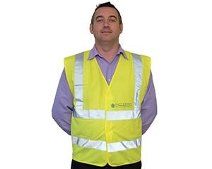 Hi-Vis Waistcoat With ERYC Logo, Yellow, Size Large