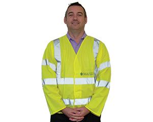 Hi-Vis Waistcoat Long Sleeves With ERYC Logo, Yellow, Size Extra Large