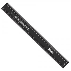 Recycled Plastic Ruler, 30cm, Black