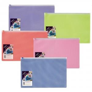 Foolscap Zippa Bag, EPPE, Assorted, Pack of 5