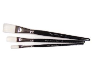 Paint Brushes, Synthetic Sable, Flat, Pack of 3