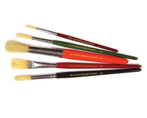 Paint Brushes, Hog Bristles, Standard, Pack of 5