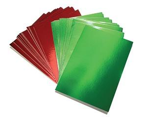 Mirror Card, Red and Green, A5, Pack of 50