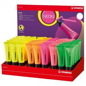 STABILO NEON Highlighters, Assorted Colours, Pack of 45