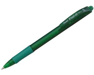 Pentel Feel-It Retractable Ball Pens, Green, Pack of 12