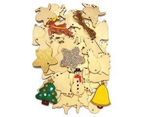 Wooden Christmas Shapes, Pack of 54