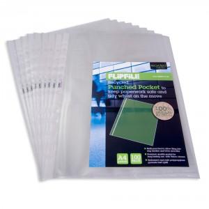 Punched Pockets, Pack of 100, A4 Recycled