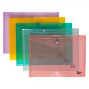 Popper File,Recycled, A5, Pack of 5, Assorted Colours