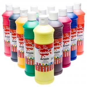 Washable Ready Mixed Paint, 600ml, Pack of 12