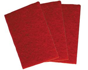 Scouring Pads, 23x15cm, Pack of 10, Red