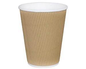 Kraft Ripple Cups 8oz, Pack of 500