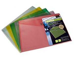 Popper File, Recycled, A3, Pack of 5, Assorted Colours