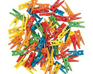 Mini Pegs, Assorted Colours, Pack of 50