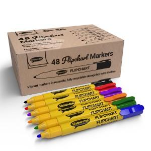 SHOW ME - FLIPCHART MARKERS, ASSORTED, PACK OF 48