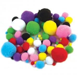 Pom Poms, Assorted Colours, Pack of 1000