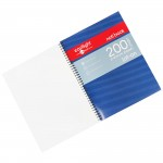 Noti Book Jot on Pad, Blue Striped Polypropylene Cover, A4, 200 Pagesabc