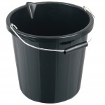 Bucket, Polypropylene, 15 litres, Blackabc