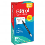 Berol Colour Fine Pens, Assorted Colours, Pack of 12abc