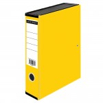 Box File with Lid Clip, Foolscap - Yellowabc