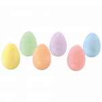 Chalk Eggs, Assorted Colours, Pack of 6abc