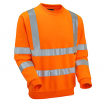 Hi-Vis Sweatshirt With ERYC Heat Sealed Logo, Orange, Size Extra Largeabc