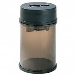 Pencil Sharpener, Double Hole, Plastic Canister