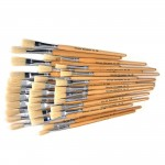 Paint Brushes, Hog Hair, Short Handled, Flat, Pack of 30abc